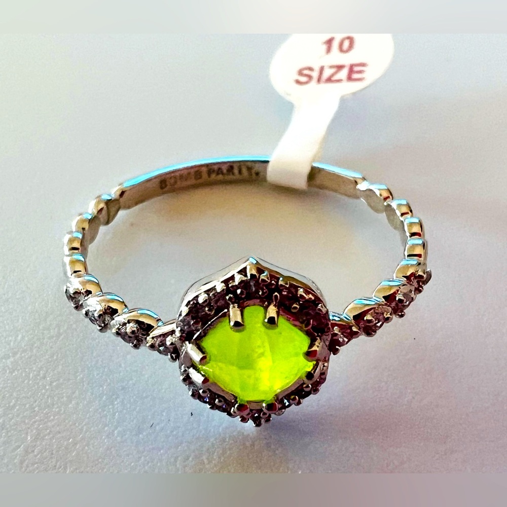 Bomb Party Ring- Genuine Peridot Quartz